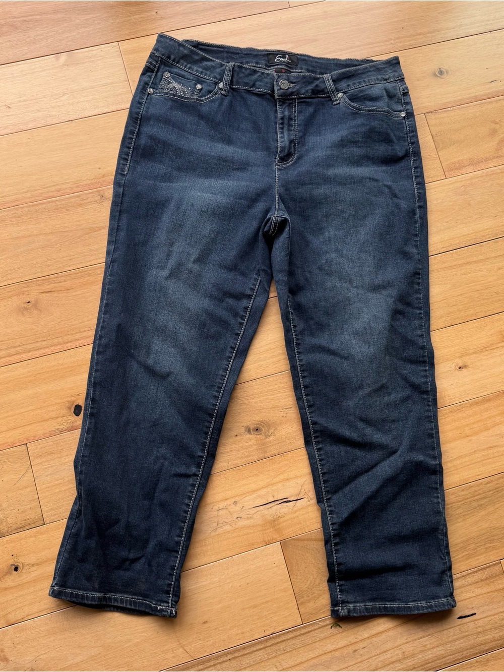 Earl‎ size 16 Dark Blue Women's Stretch Jeans peddle pushers high waters